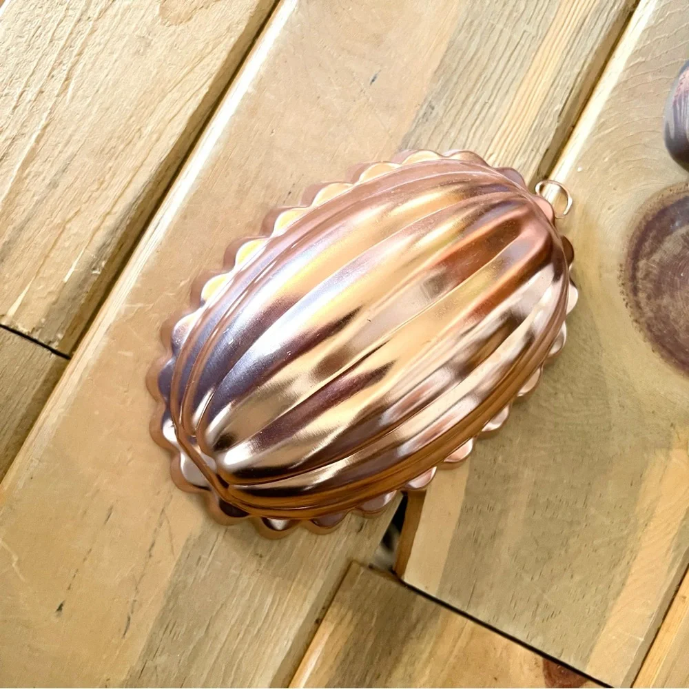 Vintage Set Of 4 Copper Tone Jello Baking Molds